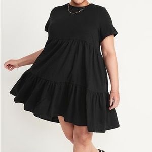 Old Navy Black Swing Mini Dress in Large